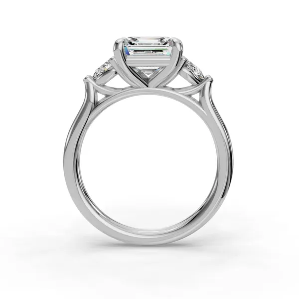 Platinum Asscher Engagement Ring Setting Image 2 SVS Fine Jewelry Oceanside, NY
