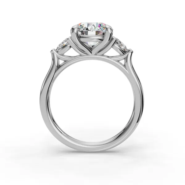 Platinum Round Engagement Ring Setting Image 2 SVS Fine Jewelry Oceanside, NY