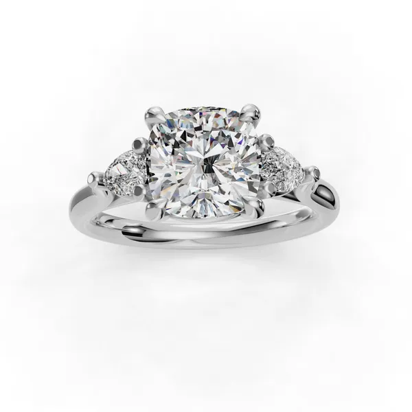 Platinum Cushion Engagement Ring Setting Image 4 SVS Fine Jewelry Oceanside, NY