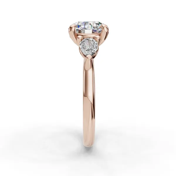 14K Rose Gold Round Engagement Ring Setting Image 3 SVS Fine Jewelry Oceanside, NY