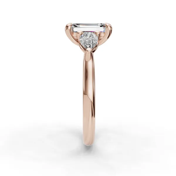 14K Rose Gold Emerald Engagement Ring Setting Image 3 SVS Fine Jewelry Oceanside, NY