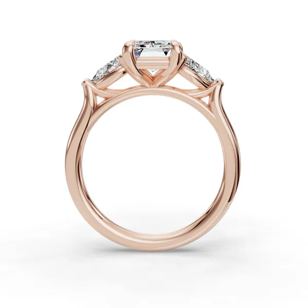 14K Rose Gold Emerald Engagement Ring Setting Image 2 SVS Fine Jewelry Oceanside, NY