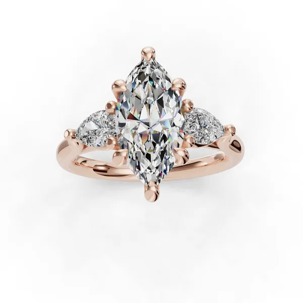 14K Rose Gold Marquise Engagement Ring Setting Image 4 SVS Fine Jewelry Oceanside, NY