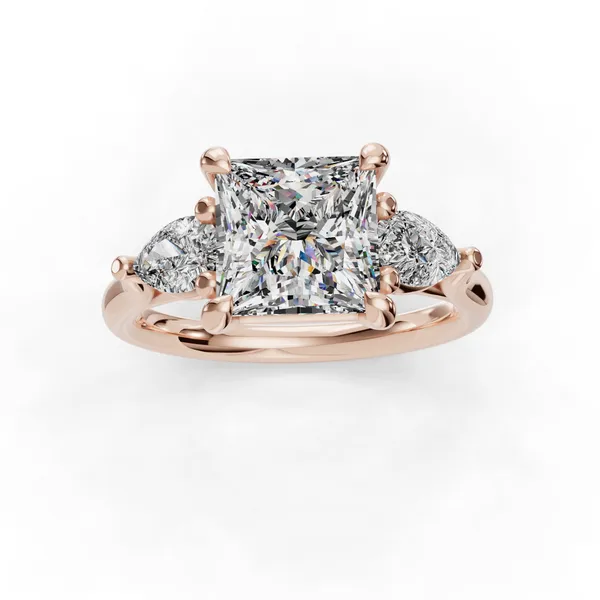 14K Rose Gold Princess Engagement Ring Setting Image 4 SVS Fine Jewelry Oceanside, NY