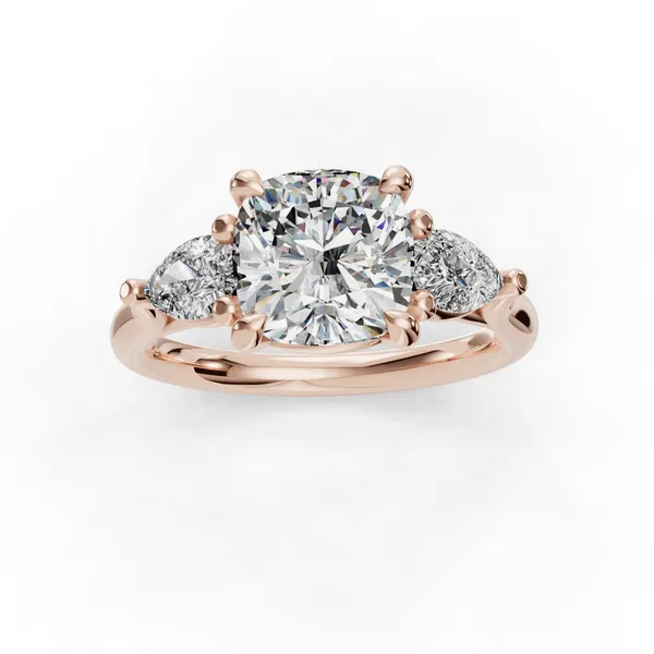 14K Rose Gold Cushion Engagement Ring Setting Image 4 SVS Fine Jewelry Oceanside, NY