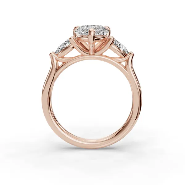 14K Rose Gold Pear Engagement Ring Setting Image 2 SVS Fine Jewelry Oceanside, NY