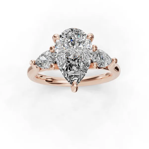 14K Rose Gold Pear Engagement Ring Setting Image 4 SVS Fine Jewelry Oceanside, NY