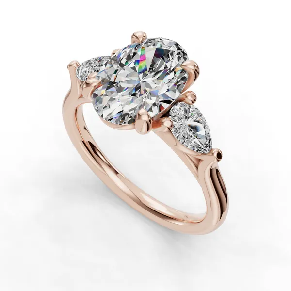 14K Rose Gold Oval Engagement Ring Setting SVS Fine Jewelry Oceanside, NY