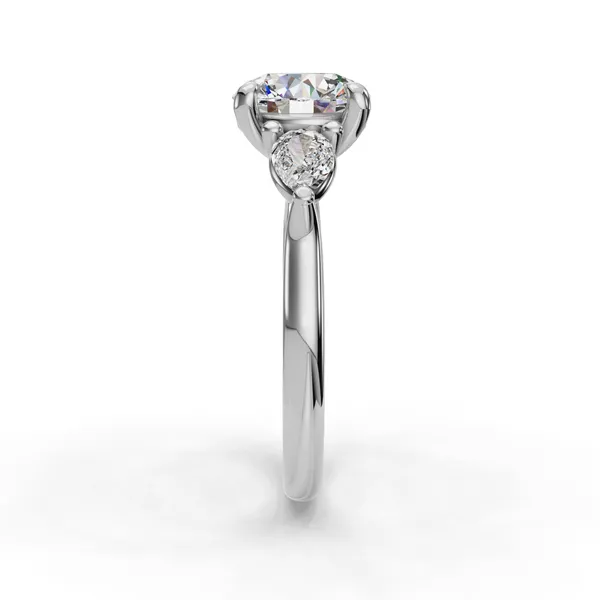 14K White Gold Round Engagement Ring Setting Image 3 SVS Fine Jewelry Oceanside, NY