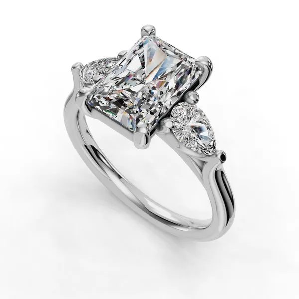 14K White Gold Radiant Engagement Ring Setting SVS Fine Jewelry Oceanside, NY