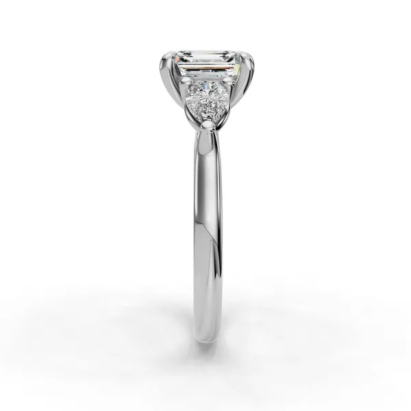 14K White Gold Asscher Engagement Ring Setting Image 3 SVS Fine Jewelry Oceanside, NY