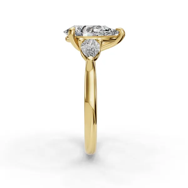 14K Yellow Gold Pear Engagement Ring Setting Image 3 SVS Fine Jewelry Oceanside, NY