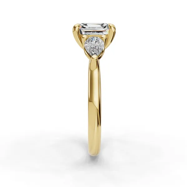 14K Yellow Gold Asscher Engagement Ring Setting Image 3 SVS Fine Jewelry Oceanside, NY