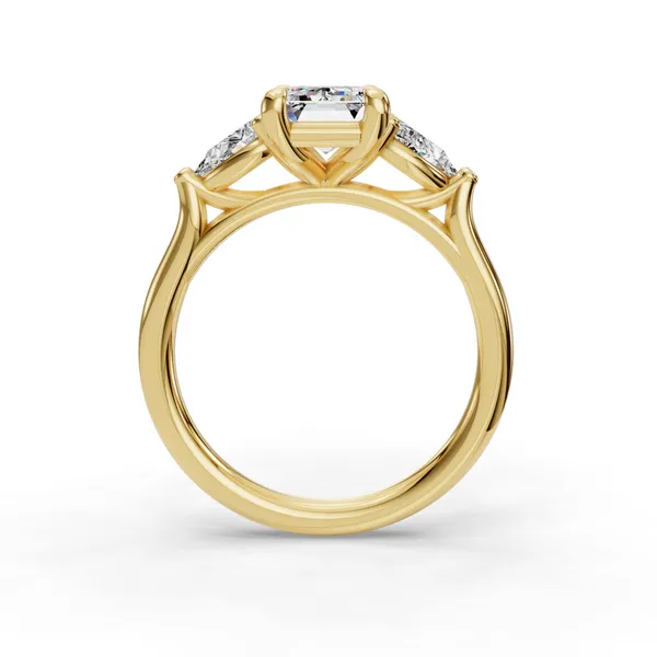 14K Yellow Gold Emerald Engagement Ring Setting Image 2 SVS Fine Jewelry Oceanside, NY