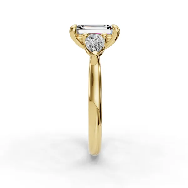 14K Yellow Gold Emerald Engagement Ring Setting Image 3 SVS Fine Jewelry Oceanside, NY