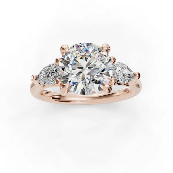 18K Rose Gold Round Engagement Ring Setting Image 4 SVS Fine Jewelry Oceanside, NY