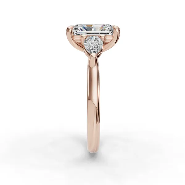 18K Rose Gold Radiant Engagement Ring Setting Image 3 SVS Fine Jewelry Oceanside, NY