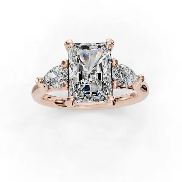 18K Rose Gold Radiant Engagement Ring Setting Image 4 SVS Fine Jewelry Oceanside, NY