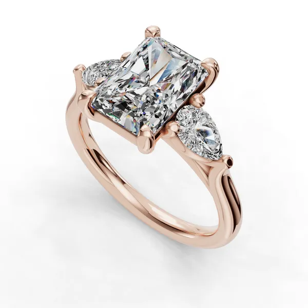 18K Rose Gold Radiant Engagement Ring Setting SVS Fine Jewelry Oceanside, NY