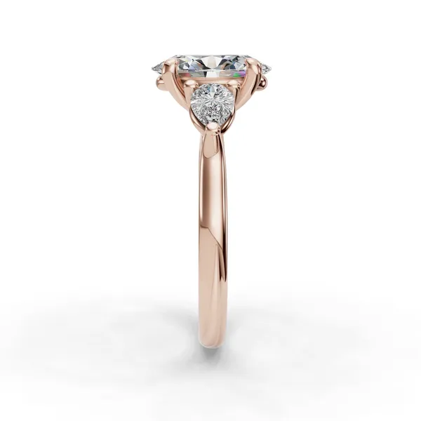 18K Rose Gold Oval Engagement Ring Setting Image 3 SVS Fine Jewelry Oceanside, NY