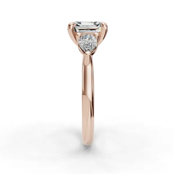 18K Rose Gold Asscher Engagement Ring Setting Image 3 SVS Fine Jewelry Oceanside, NY