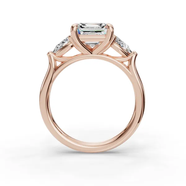 18K Rose Gold Asscher Engagement Ring Setting Image 2 SVS Fine Jewelry Oceanside, NY