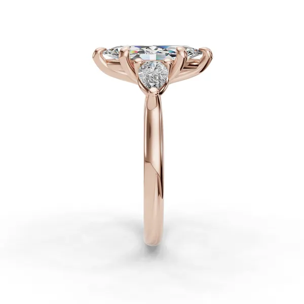 18K Rose Gold Marquise Engagement Ring Setting Image 3 SVS Fine Jewelry Oceanside, NY