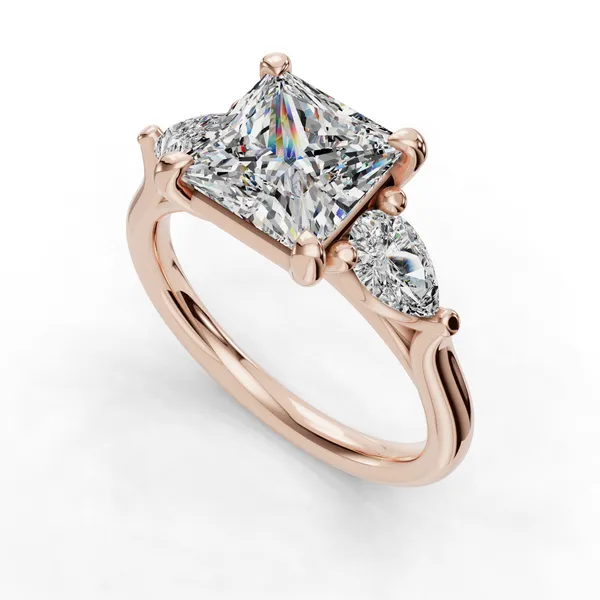 18K Rose Gold Princess Engagement Ring Setting SVS Fine Jewelry Oceanside, NY