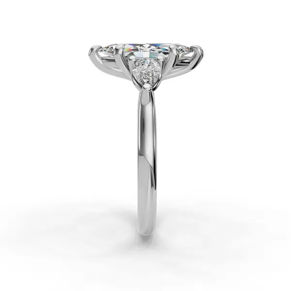 18K White Gold Marquise Engagement Ring Setting Image 3 SVS Fine Jewelry Oceanside, NY