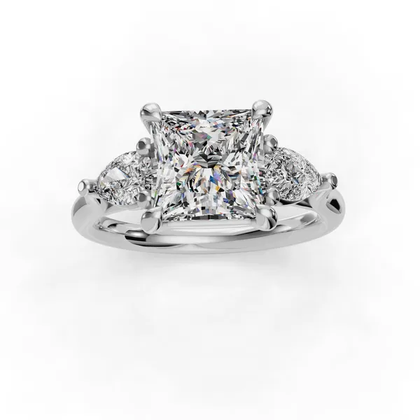 18K White Gold Princess Engagement Ring Setting Image 4 SVS Fine Jewelry Oceanside, NY