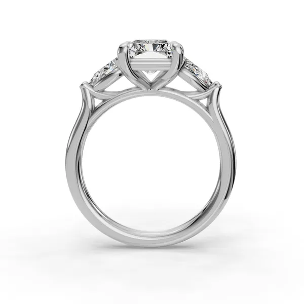 18K White Gold Radiant Engagement Ring Setting Image 2 SVS Fine Jewelry Oceanside, NY