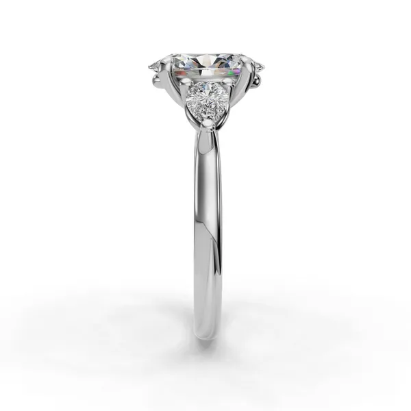 18K White Gold Oval Engagement Ring Setting Image 3 SVS Fine Jewelry Oceanside, NY