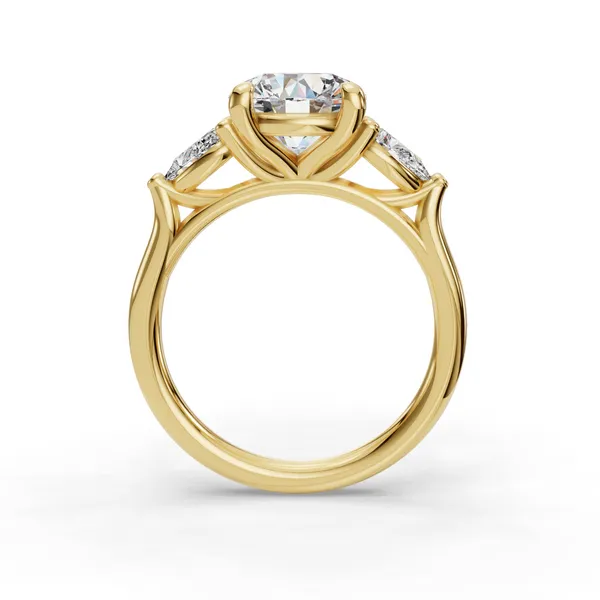 18K Yellow Gold Round Engagement Ring Setting Image 2 SVS Fine Jewelry Oceanside, NY