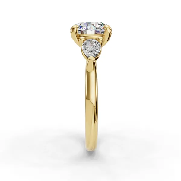 18K Yellow Gold Round Engagement Ring Setting Image 3 SVS Fine Jewelry Oceanside, NY