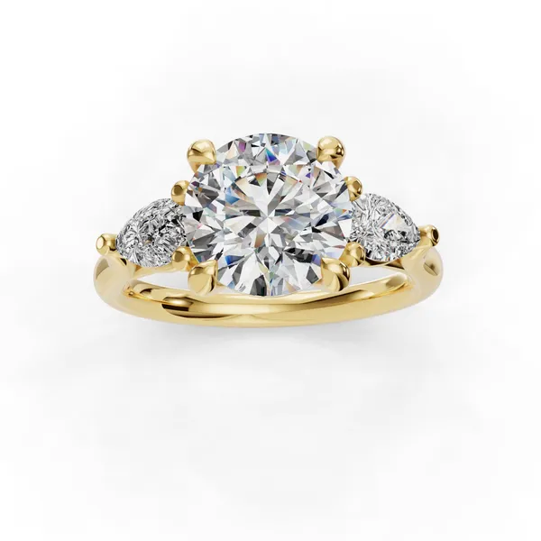 18K Yellow Gold Round Engagement Ring Setting Image 4 SVS Fine Jewelry Oceanside, NY