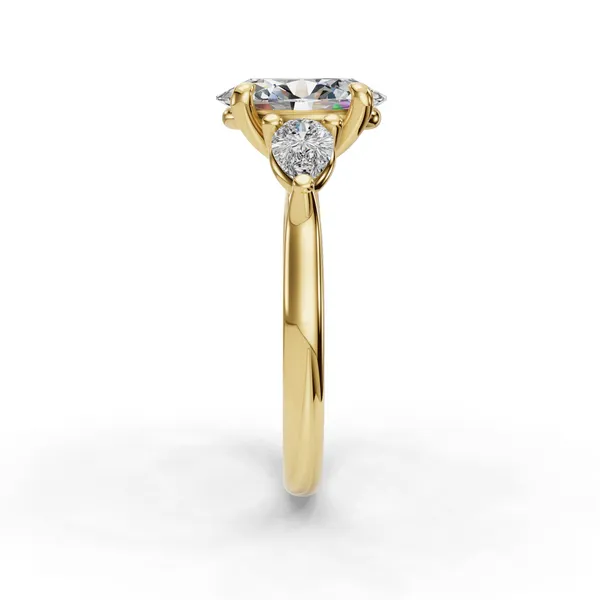 18K Yellow Gold Oval Engagement Ring Setting Image 3 SVS Fine Jewelry Oceanside, NY