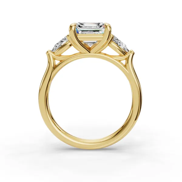 18K Yellow Gold Asscher Engagement Ring Setting Image 2 SVS Fine Jewelry Oceanside, NY