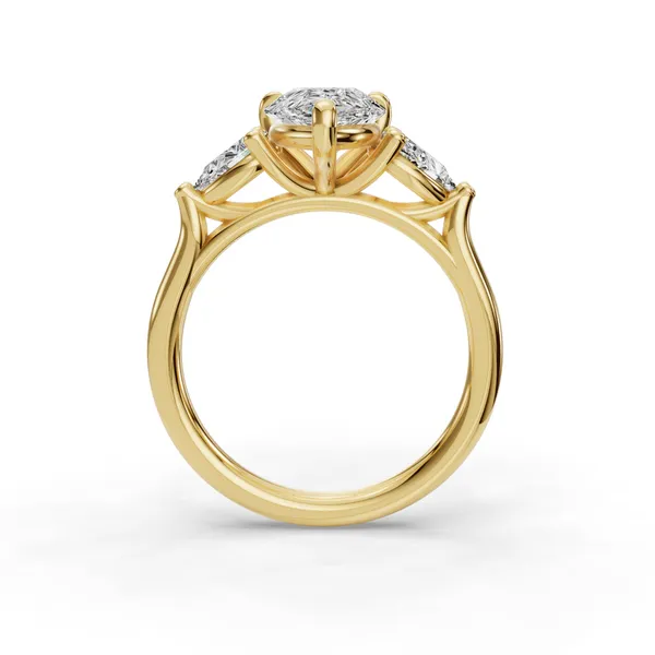 18K Yellow Gold Pear Engagement Ring Setting Image 2 SVS Fine Jewelry Oceanside, NY