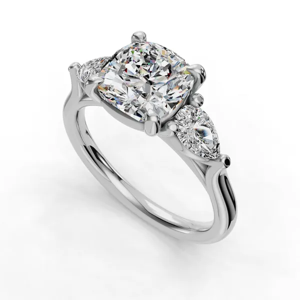 Platinum Cushion Engagement Ring Setting SVS Fine Jewelry Oceanside, NY