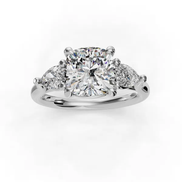 Platinum Cushion Engagement Ring Setting Image 4 SVS Fine Jewelry Oceanside, NY
