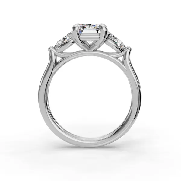 Platinum Emerald Engagement Ring Setting Image 2 SVS Fine Jewelry Oceanside, NY