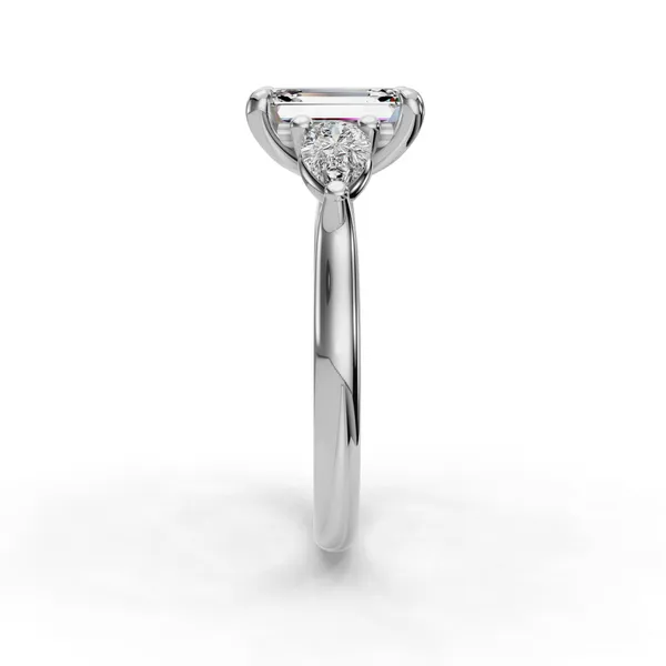 Platinum Emerald Engagement Ring Setting Image 3 SVS Fine Jewelry Oceanside, NY