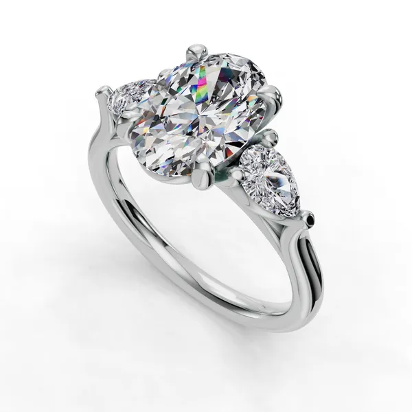Platinum Oval Engagement Ring Setting SVS Fine Jewelry Oceanside, NY