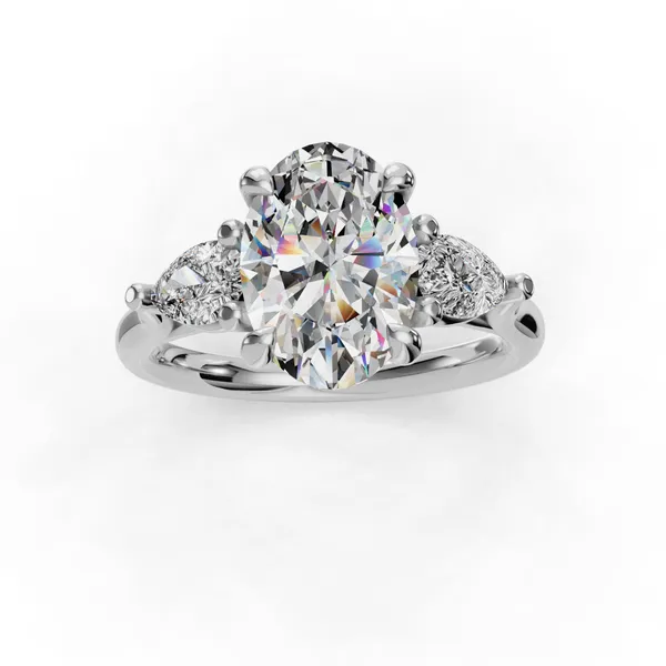 Platinum Oval Engagement Ring Setting Image 4 SVS Fine Jewelry Oceanside, NY
