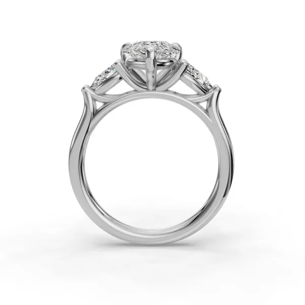 Platinum Pear Engagement Ring Setting Image 2 SVS Fine Jewelry Oceanside, NY