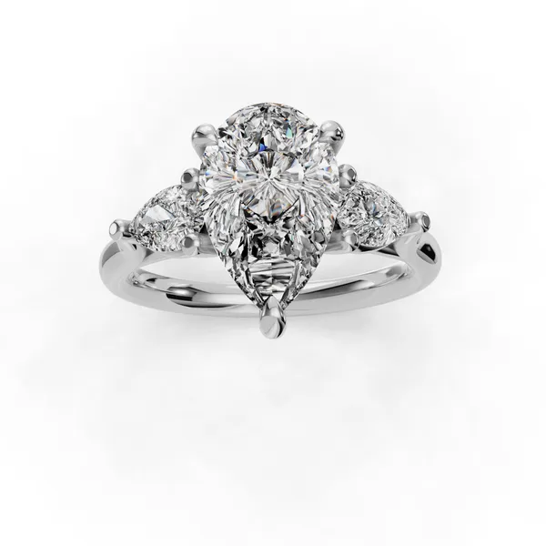 Platinum Pear Engagement Ring Setting Image 4 SVS Fine Jewelry Oceanside, NY