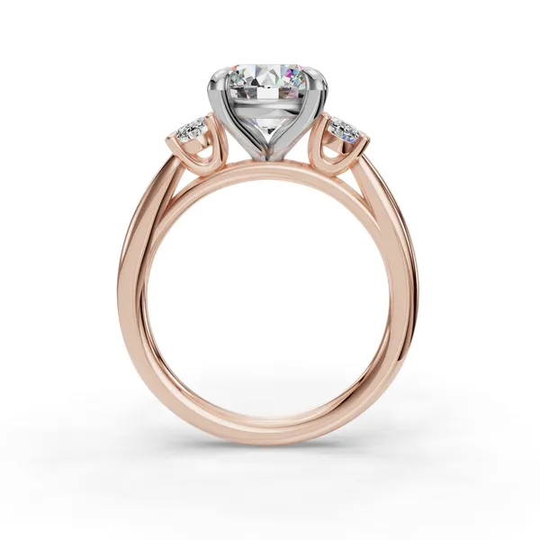 14K Rose Gold Round Engagement Ring Setting Image 2 SVS Fine Jewelry Oceanside, NY