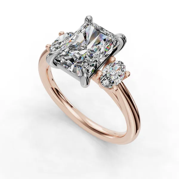 14K Rose Gold Radiant Engagement Ring Setting SVS Fine Jewelry Oceanside, NY