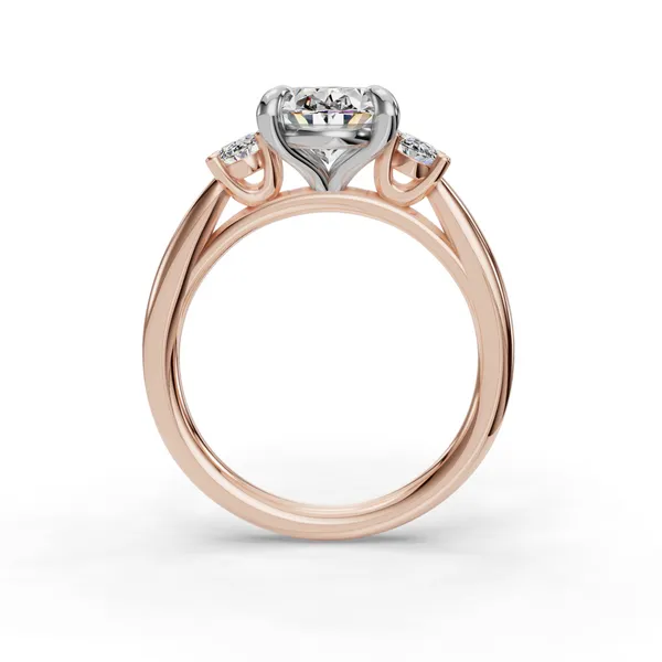 14K Rose Gold Oval Engagement Ring Setting Image 2 SVS Fine Jewelry Oceanside, NY