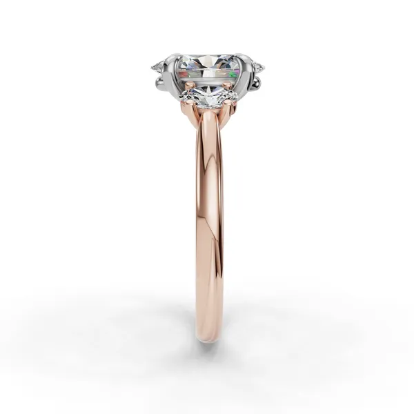 14K Rose Gold Oval Engagement Ring Setting Image 3 SVS Fine Jewelry Oceanside, NY